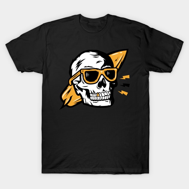 Funny Skull with Glasses T-Shirt by BuddyandPrecious